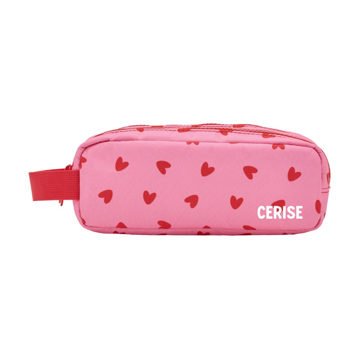 Trousse d'école simple — Atelier Wagram — Cœurs rouges fond rose — autre vue 6 | Appart 17 Bruxelles