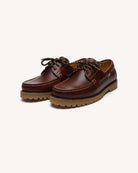 LARCH Chaussures bateau en cuir — Marron — vue 5