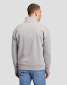 Lee WORKWEAR Sweat col zippé relaxed en molleton brossé — Lee — Grey Mele — porté, vue de dos 3 | Appart 17 Bruxelles
