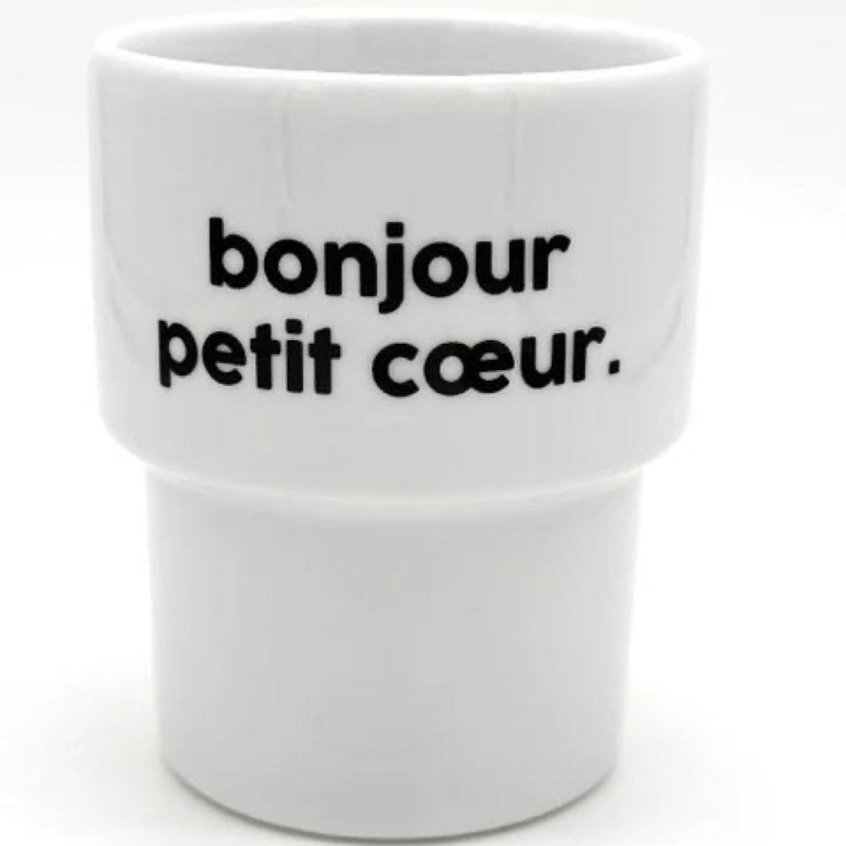 Félicie Aussi Gobelet « Bonjour petit cœur » en porcelaine — Felicie Aussi — Bonjour petit cœur — photo produit | Appart 17 Bruxelles