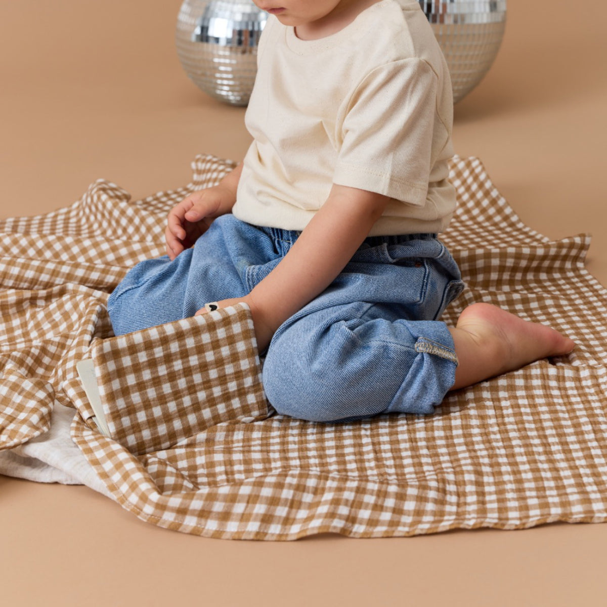 Lange en gaze de coton 105 × 105 cm — Atelier Wagram — Vichy — autre vue 4 | Appart 17 Bruxelles