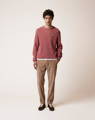 DREUILLE Pantalon en velours côtelé, taille élastique — FAGUO — Beige foncé — porté 3 | Appart 17 Bruxelles