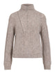 VIGLEEBA Pull col montant demi-zip en maille — VILA — Natural Melange — packshot | Appart 17 Bruxelles