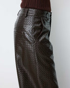 Artius Pantalon large en simili-cuir — Chocolat — vue 4