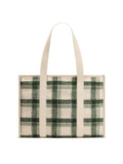 Hindbag Oscar Sac cabas zippé en tartan effet laine — Hindbag — Tartan vert — packshot, vue de dos 4 | Appart 17 Bruxelles