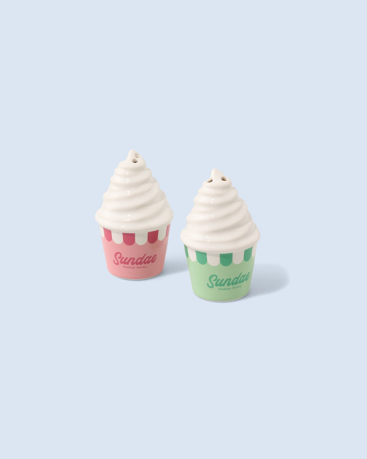 Fluid Market Sel & Poivre Sundae en céramique — Fluid Market — Rose & vert — packshot | Appart 17 Bruxelles