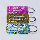 CHAUDE COMME UNE BARAQUE À FRITES Porte-clés Plus de Love: Fuchsia — Appart 17 Bruxelles