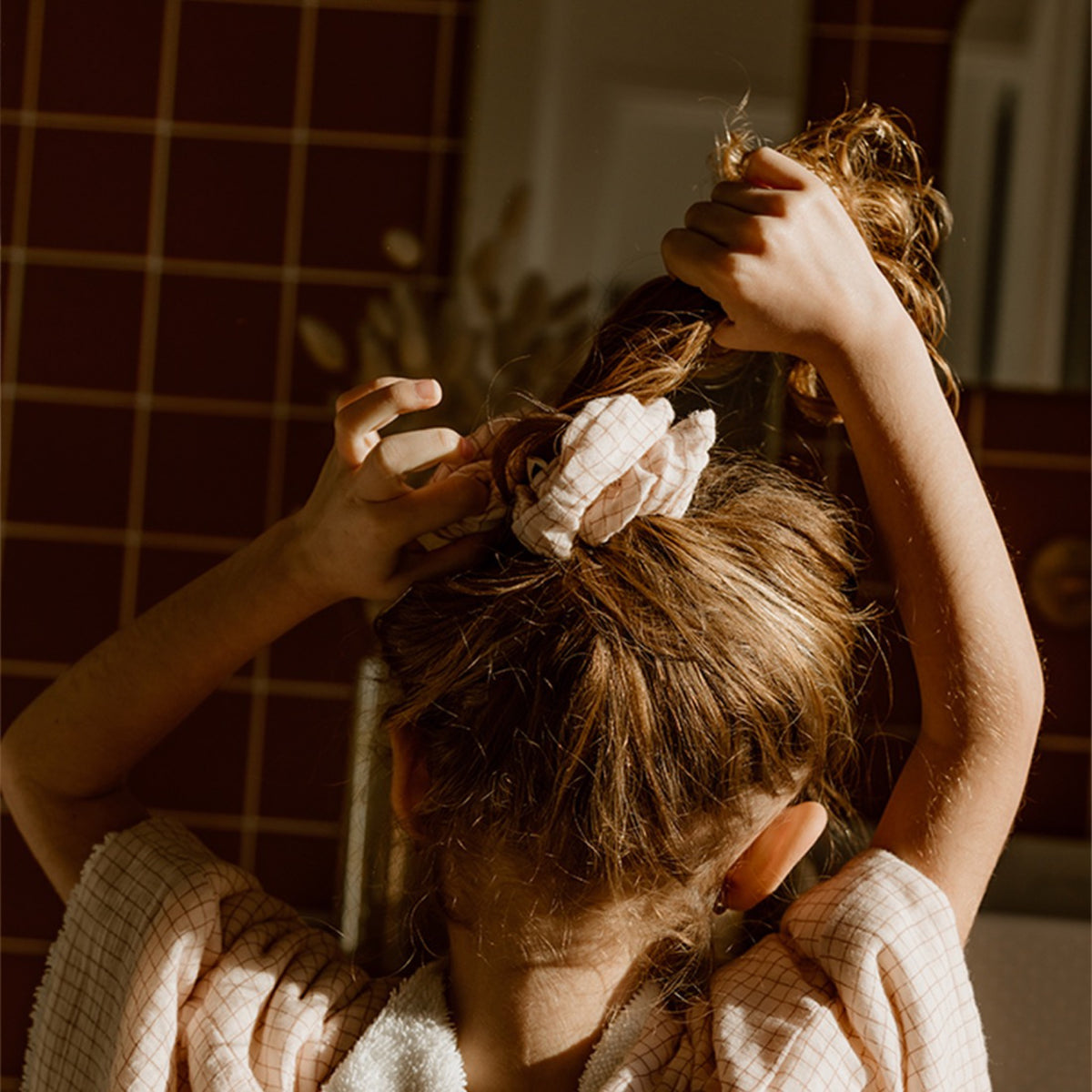 Chouchou en gaze de coton — Atelier Wagram — Cœurs écru — autre vue 4 | Appart 17 Bruxelles