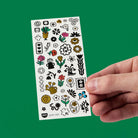 Flash Tattoos, planche de mini tatouages temporaires — OMY — Flower Pop — autre vue 2 | Appart 17 Bruxelles