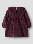 NMFLAURA Robe en velours côtelé à nœuds pailletés fille — name it — Catawba Grape Glitter Bow — packshot, dos 2 | Appart 17 Bruxelles