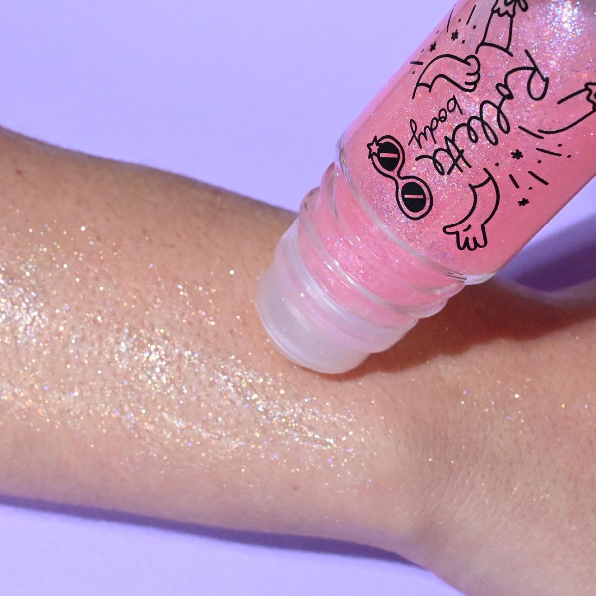 Body Rollette, gel pailleté pour le corps 20 ml — Nailmatic — Framboise — autre vue 4 | Appart 17 Bruxelles