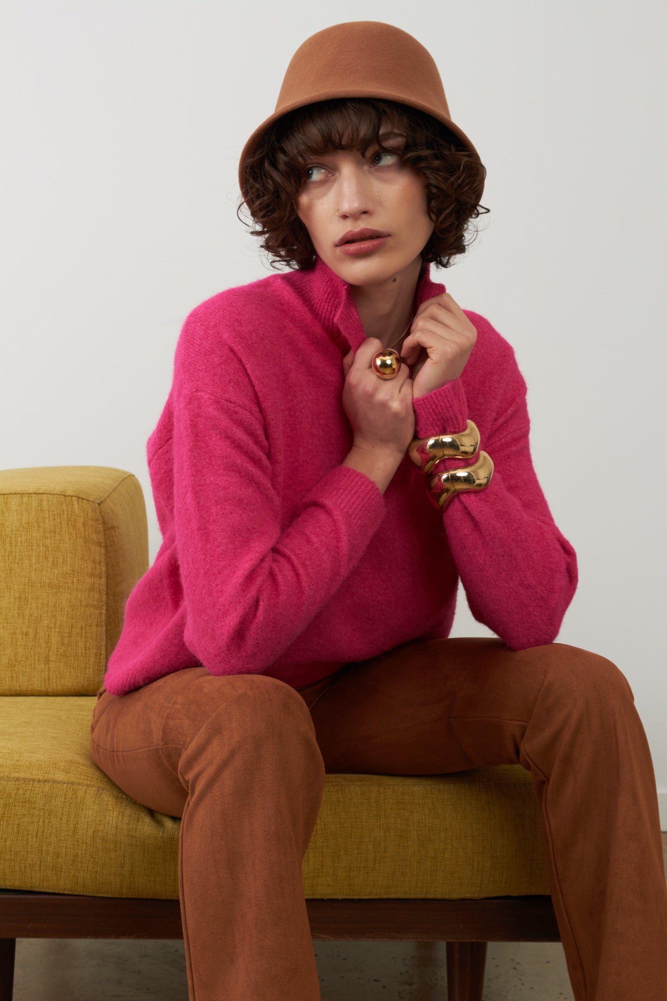 NATHANIELLE Pull en maille laine mélangée — Rose — vue 6