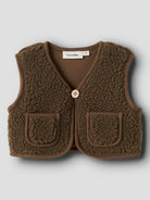 NBNJONO Gilet sans manches en sherpa bébé — Lil' Atelier — Teak — autre vue 3 | Appart 17 Bruxelles