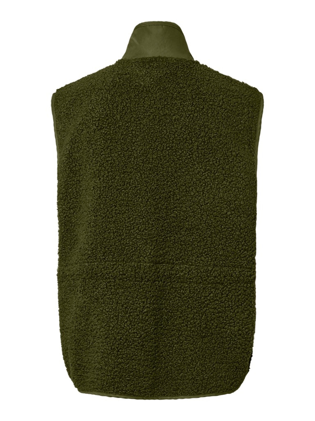 PCKATTY Gilet sans manches en teddy à col montant — Pieces — Sphagnum — packshot, vue de dos 2 | Appart 17 Bruxelles