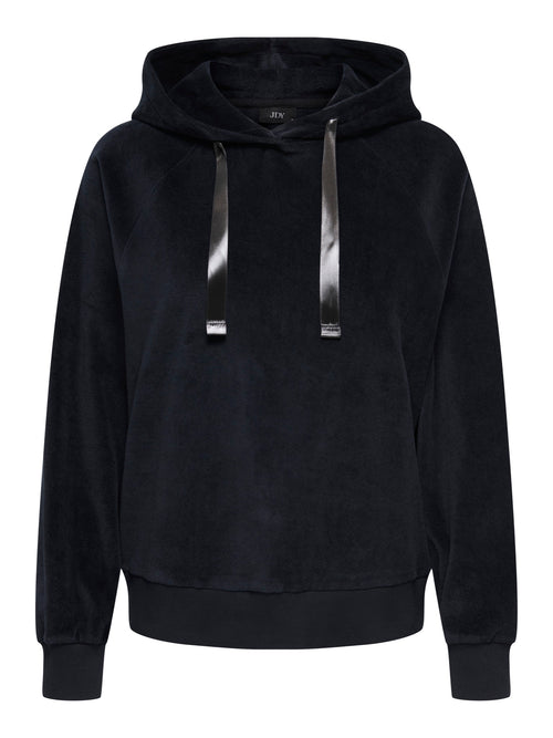 JDYVIDA Sweat à capuche en velours — Noir, Huckleberry & Gris foncé