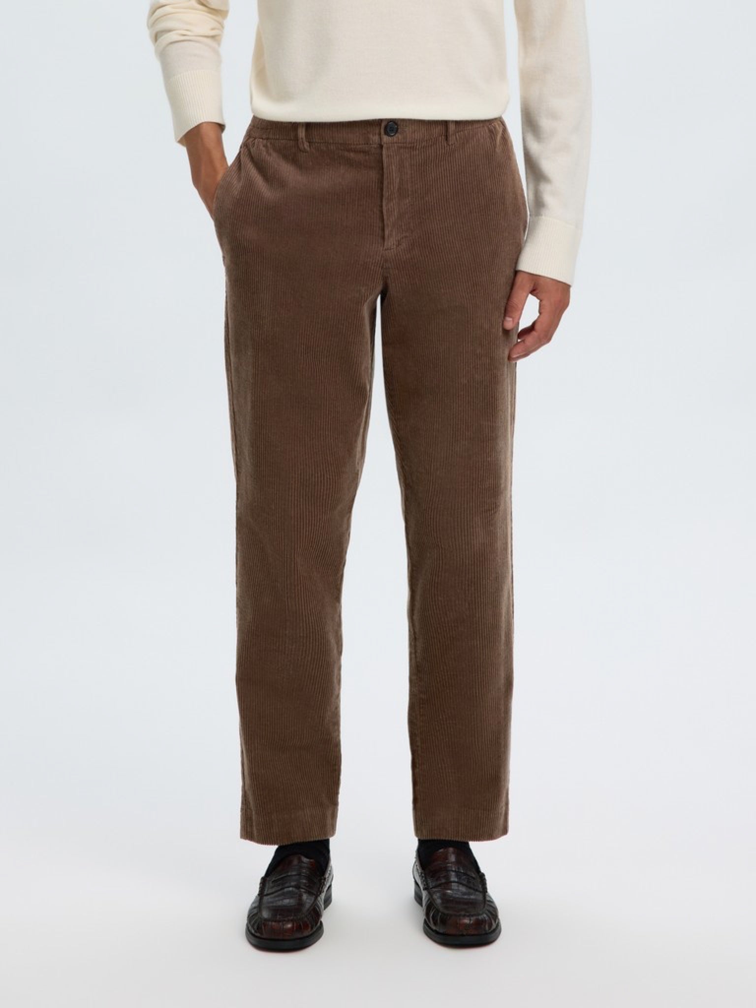 SLM190-REG Pantalon en velours côtelé — Chocolate Chip — vue 2