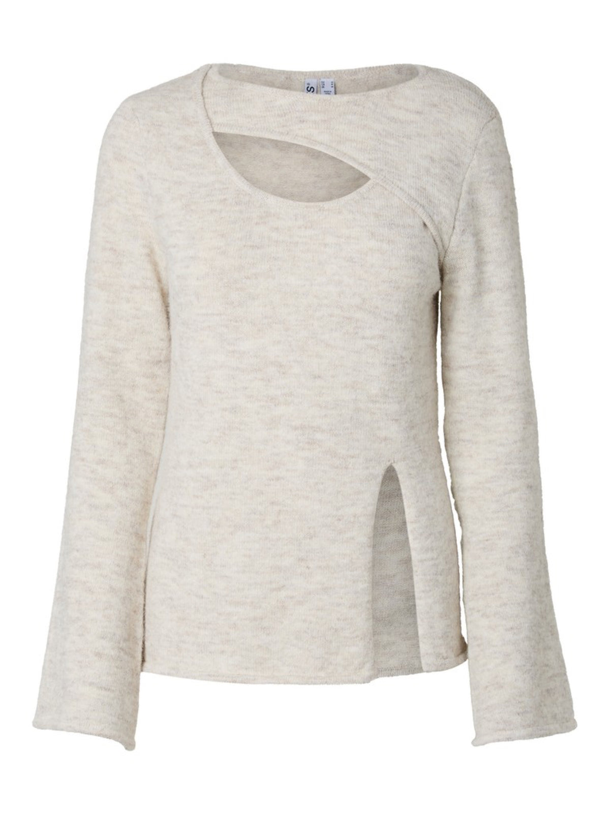 PCVALLIE Pull slim col rond à découpe et fente — Pieces — Whitecap Gray — packshot 6 | Appart 17 Bruxelles