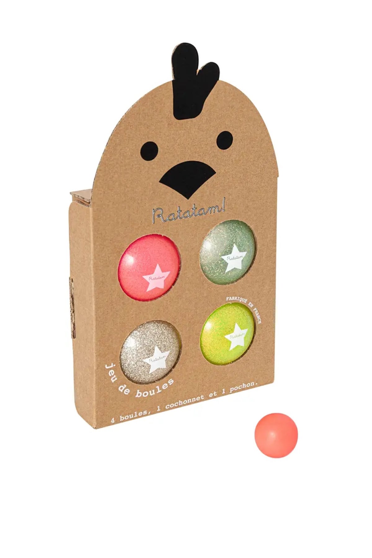 Pétanque pour enfant à paillettes, fabriquée en France — Ratatam Kids — Summer multicolore — packshot | Appart 17 Bruxelles