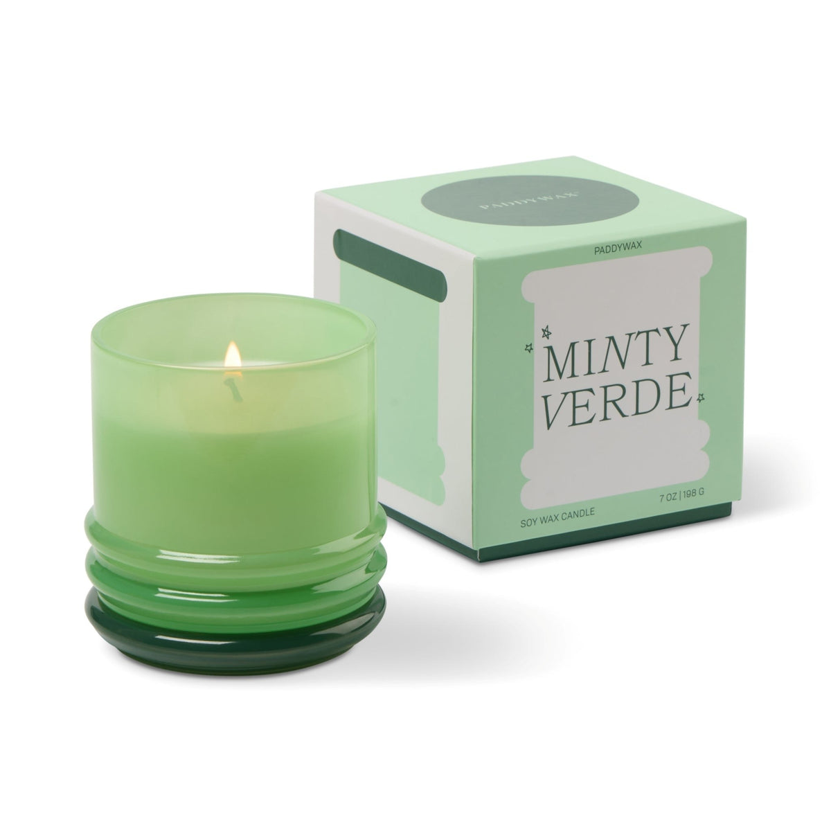 Paddywax Stack Bougie parfumée en verre empilable vert clair et vert foncé 198 g — Paddywax — Minty Verde — packshot 6 | Appart 17 Bruxelles