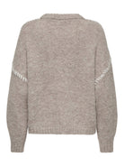 JDYZOEY Pull col rond en maille douce à surpiqûres contrastées — JDY — Chateau Gray — packshot 7 | Appart 17 Bruxelles
