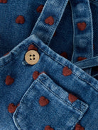 NBFLIVA Salopette-jupe en jean à cœurs bébé fille — Lil' Atelier — Dark Blue Denim Hearts — autre vue 2 | Appart 17 Bruxelles
