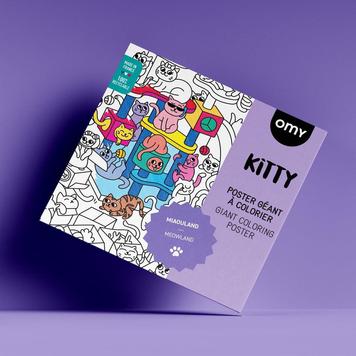 Poster géant à colorier 70 × 100 cm — OMY — Kitty — packshot | Appart 17 Bruxelles