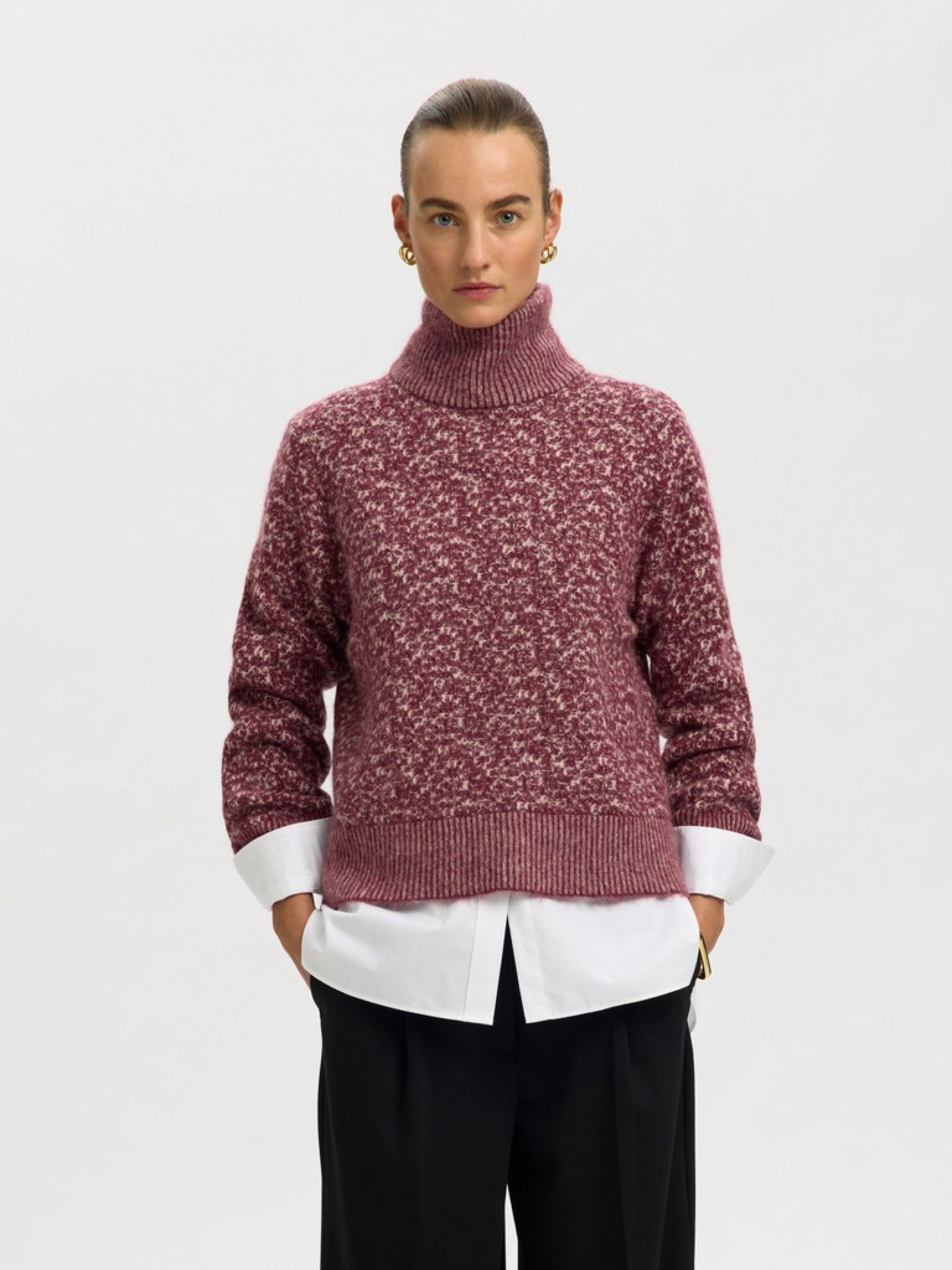 SLWLULU Pull col montant — Tawny Port Birch — vue 2