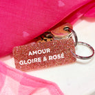 AMOUR GLOIRE & ROSÉ Porte-clés à paillettes Plus de Love: Rose champagne