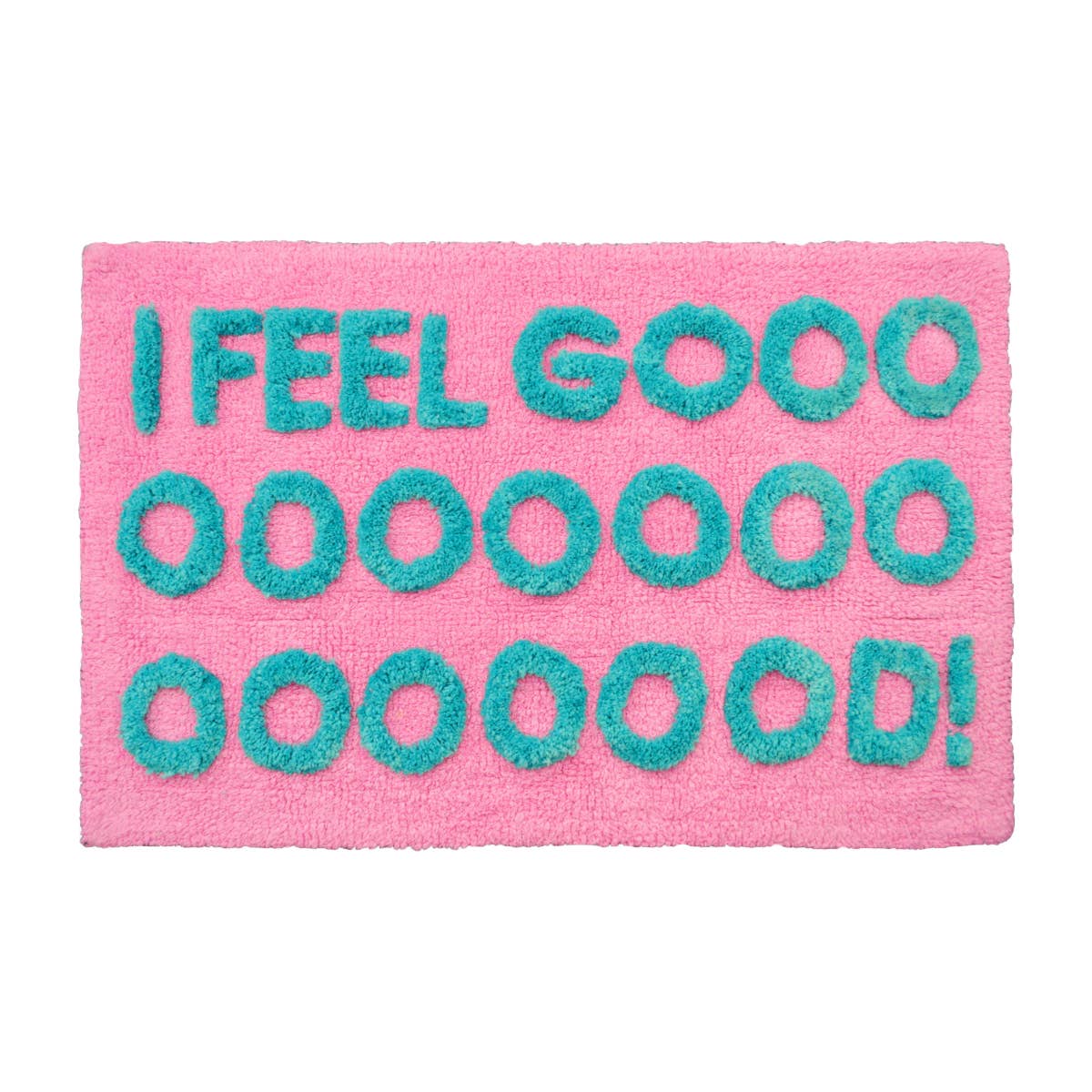 Tapis de bain « I Feel Good » tufté main — Rose & turquoise — vue 2, Rose & turquoise | Appart 17