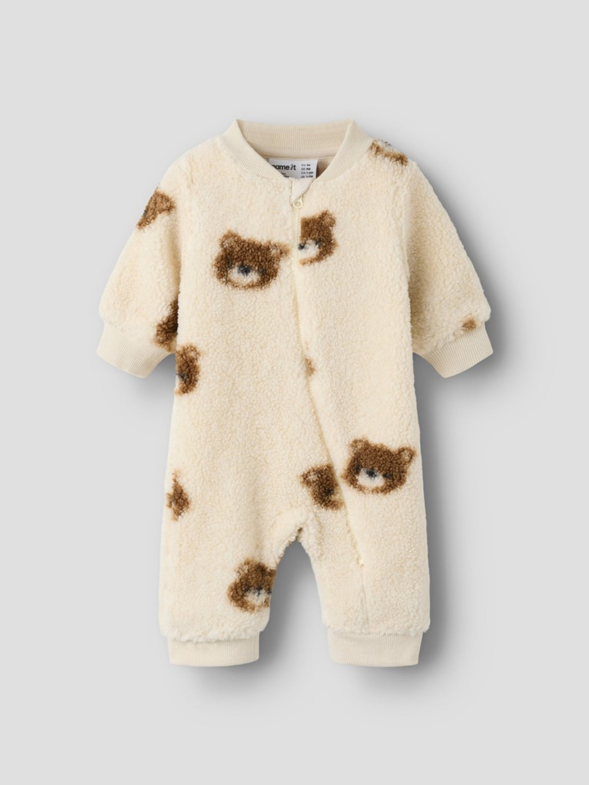 NBMORLAJ Combinaison bébé en teddy à oursons — name it — Birch — autre vue 3 | Appart 17 Bruxelles