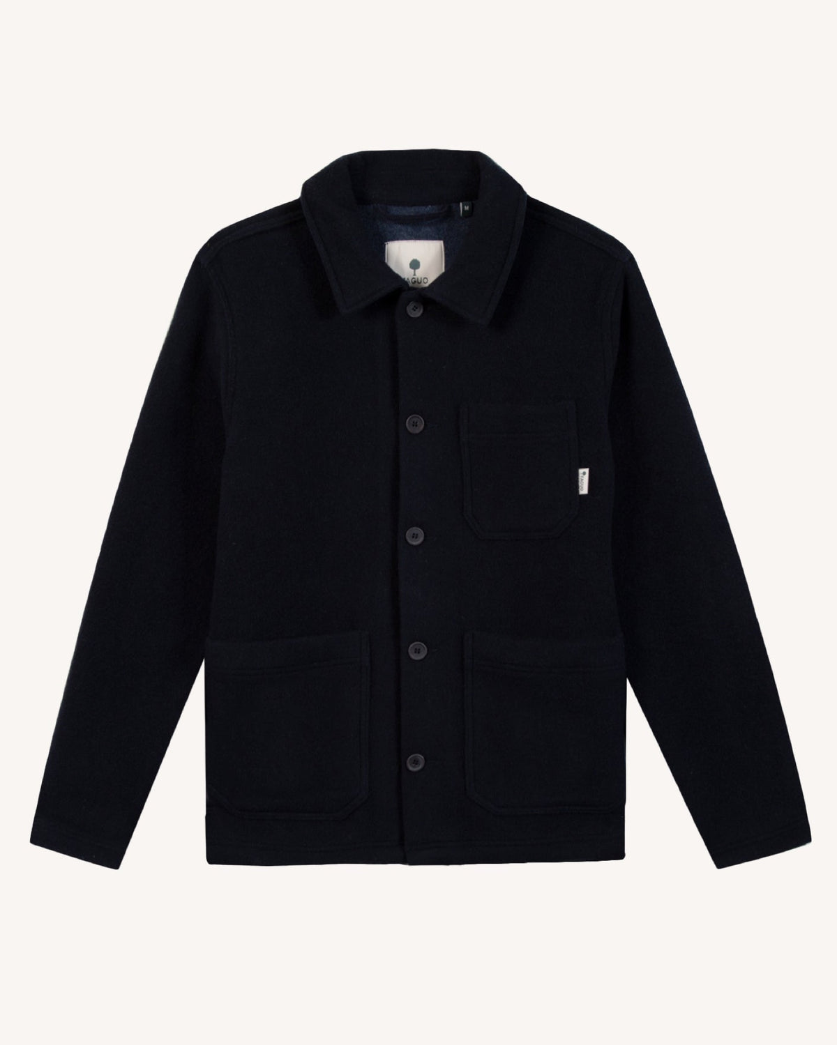LORGE Veste workwear en lainage italien, poches plaquées — FAGUO — Bleu marine — packshot 2 | Appart 17 Bruxelles