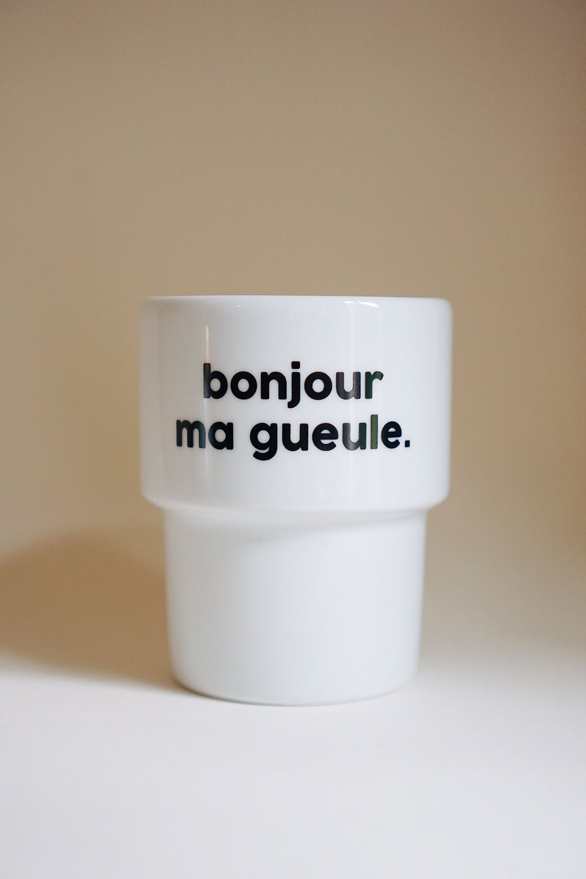 Gobelet « Bonjour ma gueule » — Félicie Aussi — Bonjour ma gueule — photo produit | Appart 17 Bruxelles
