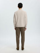 SLMDOMESTIC Pull col rond en laine Nativa — Silver Birch — vue 3