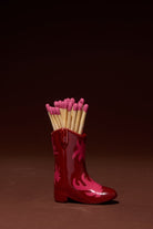 Paddywax Nashville Botte de cowboy en céramique porte-allumettes + 25 allumettes — Paddywax — Rouge & rose — en situation 2 | Appart 17 Bruxelles