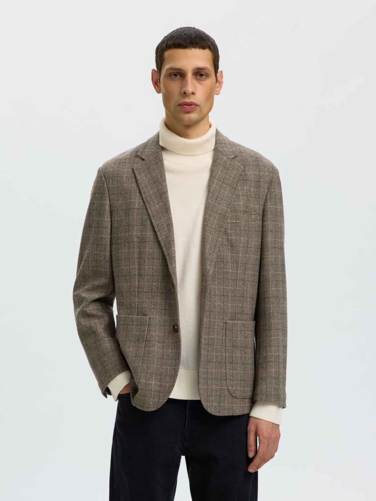 Selected Homme LANDON Blazer classique en laine à carreaux