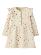 NMFHAYLA Robe sweat à fleurs et volants fille — name it — Almond Milk — vue de face 2 | Appart 17 Bruxelles