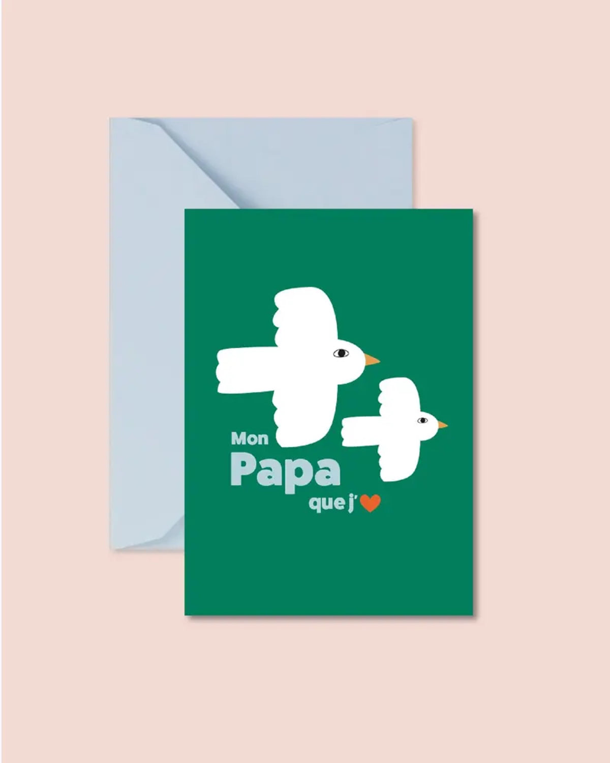 Carte fête des pères illustrée avec enveloppe — Ma Petite Vie — Mon papa que j'aime — packshot | Appart 17 Bruxelles