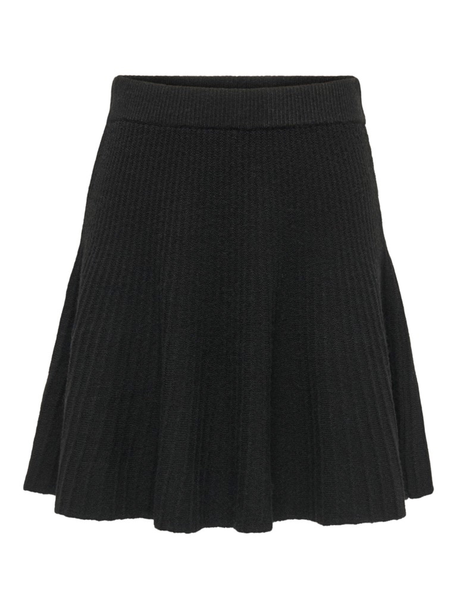 JDYELNE Jupe patineuse taille haute en maille côtelée — JDY — Black — packshot | Appart 17 Bruxelles