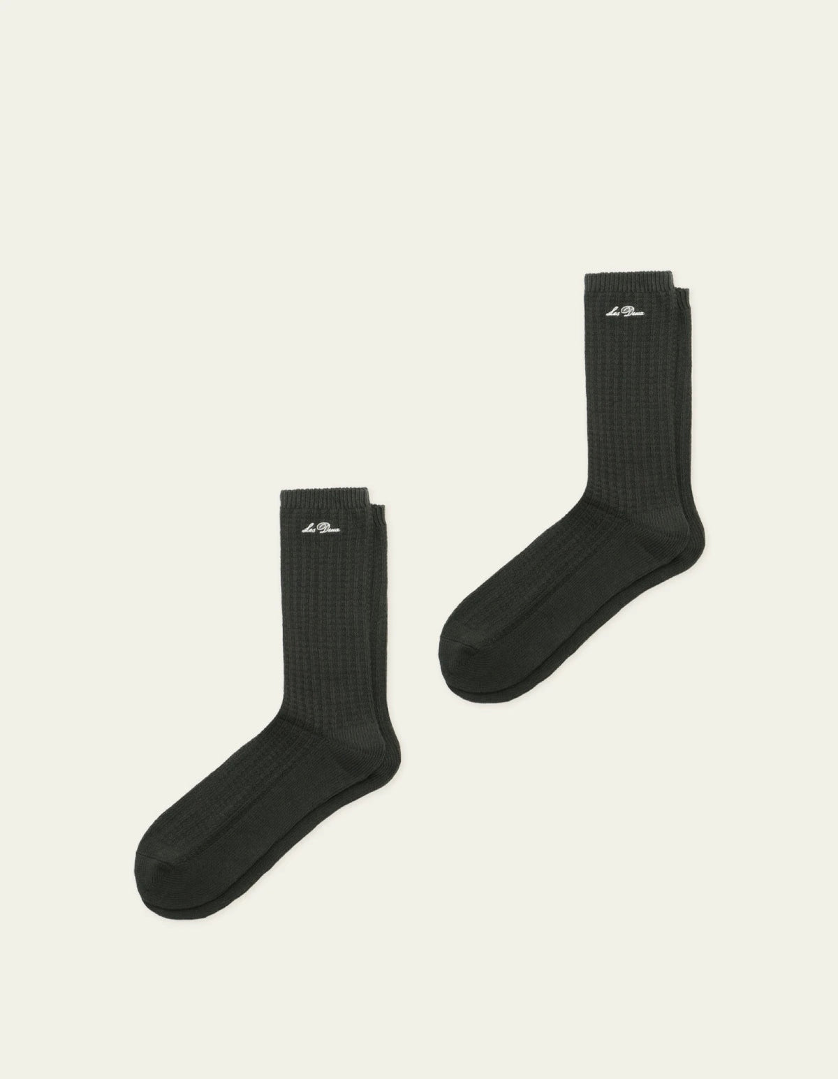 Waffle Chaussettes gaufrées lot de 2 — Rosin Green — Les Deux