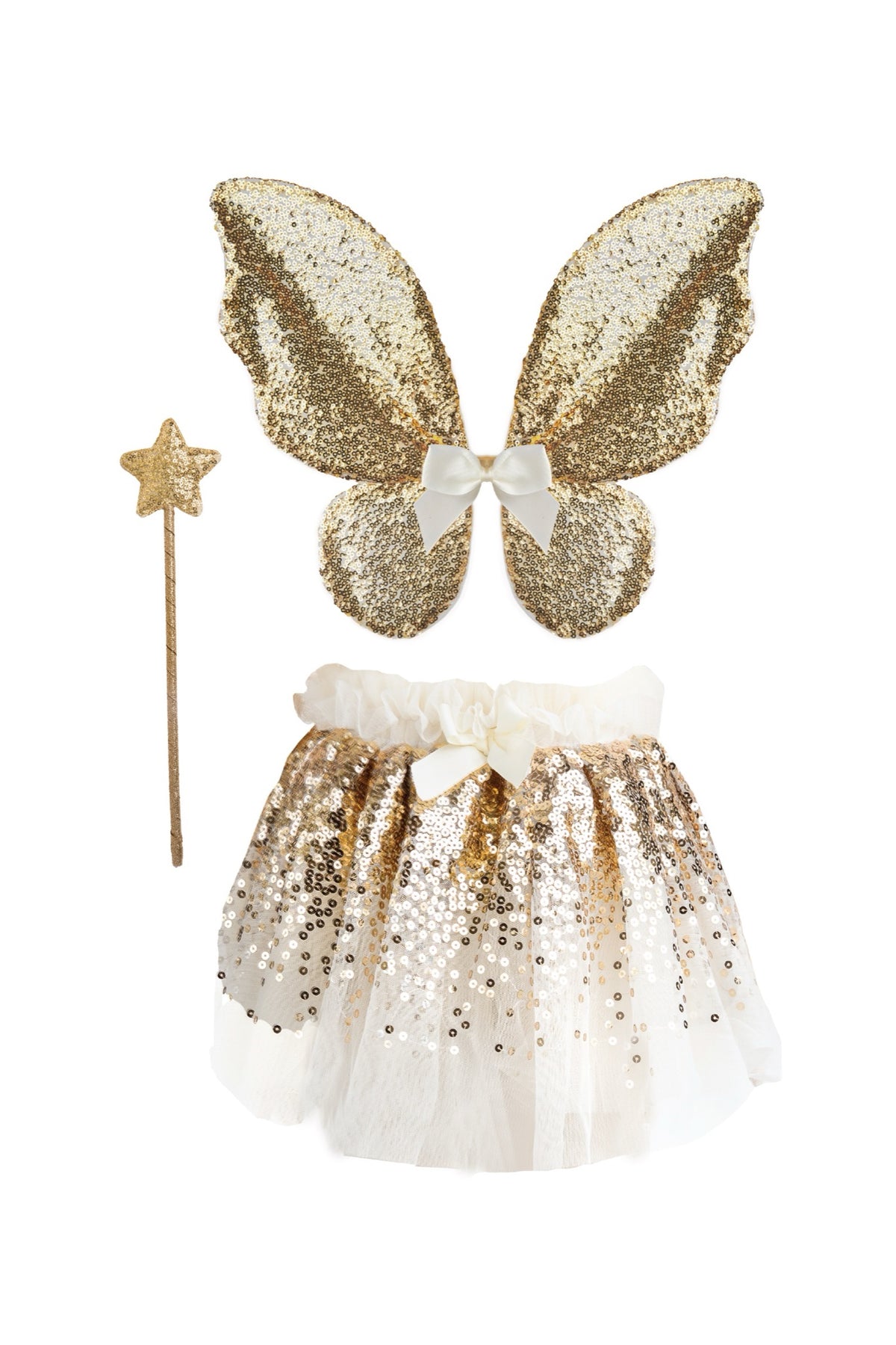 Set jupe, ailes et baguette à sequins dorés — Great Pretenders — Doré — autre vue 2 | Appart 17 Bruxelles