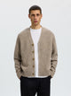 SLMCODY Cardigan col V en laine — Oatmeal Neps — Selected Homme