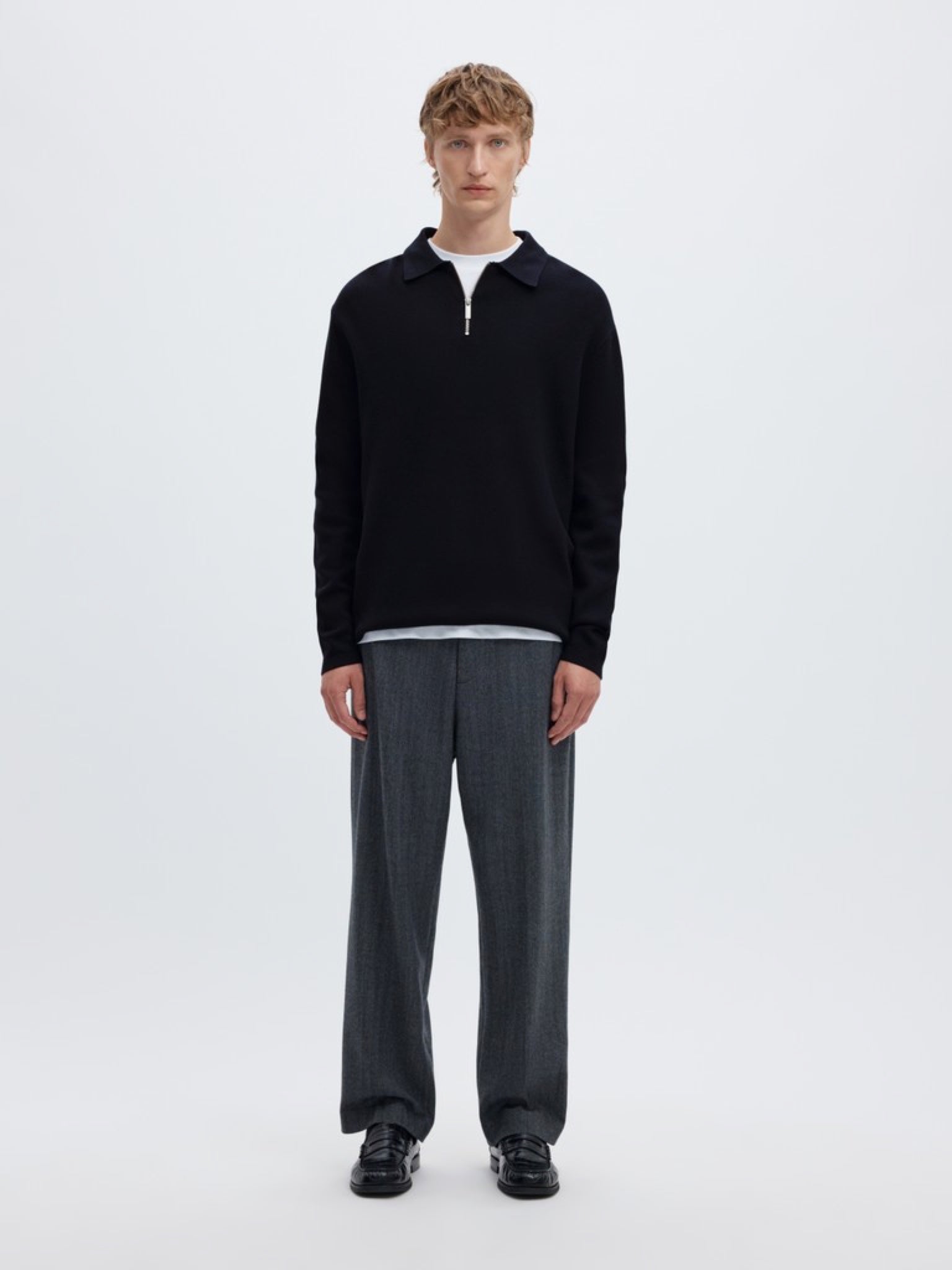 SLMTELLER Polo demi-zip en maille — Sky Captain — vue 6