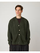 Cardigan Soufflé col V en maille recyclée — Forest Night — vue 5