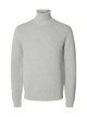 SLMDANE Pull col roulé en maille structurée — Gris chiné