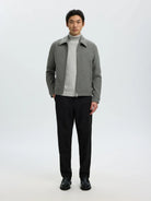 SLMDANE Pull col roulé en maille structurée — Gris chiné — vue 3