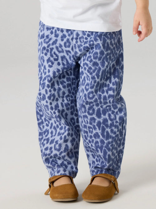 NMFBELLA Pantalon mom en sergé imprimé léopard — Purple Impression Leo