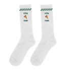 Chaussettes brodées à message — ATELIER PISTACHE — pizza lover — packshot | Appart 17 Bruxelles