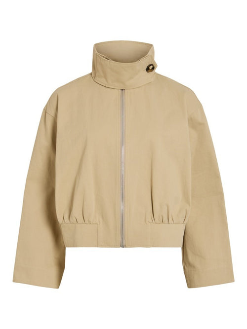 VIODINA Veste à col montant en twill de coton — Pale Khaki