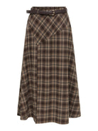 JDYELODY Jupe midi taille haute à carreaux avec ceinture — JDY — Coffee Bean Checks — packshot | Appart 17 Bruxelles