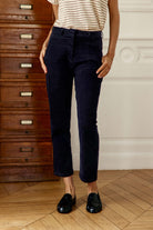 Pantalon cigarette Parfaito en velours côtelé — Marine — vue 4
